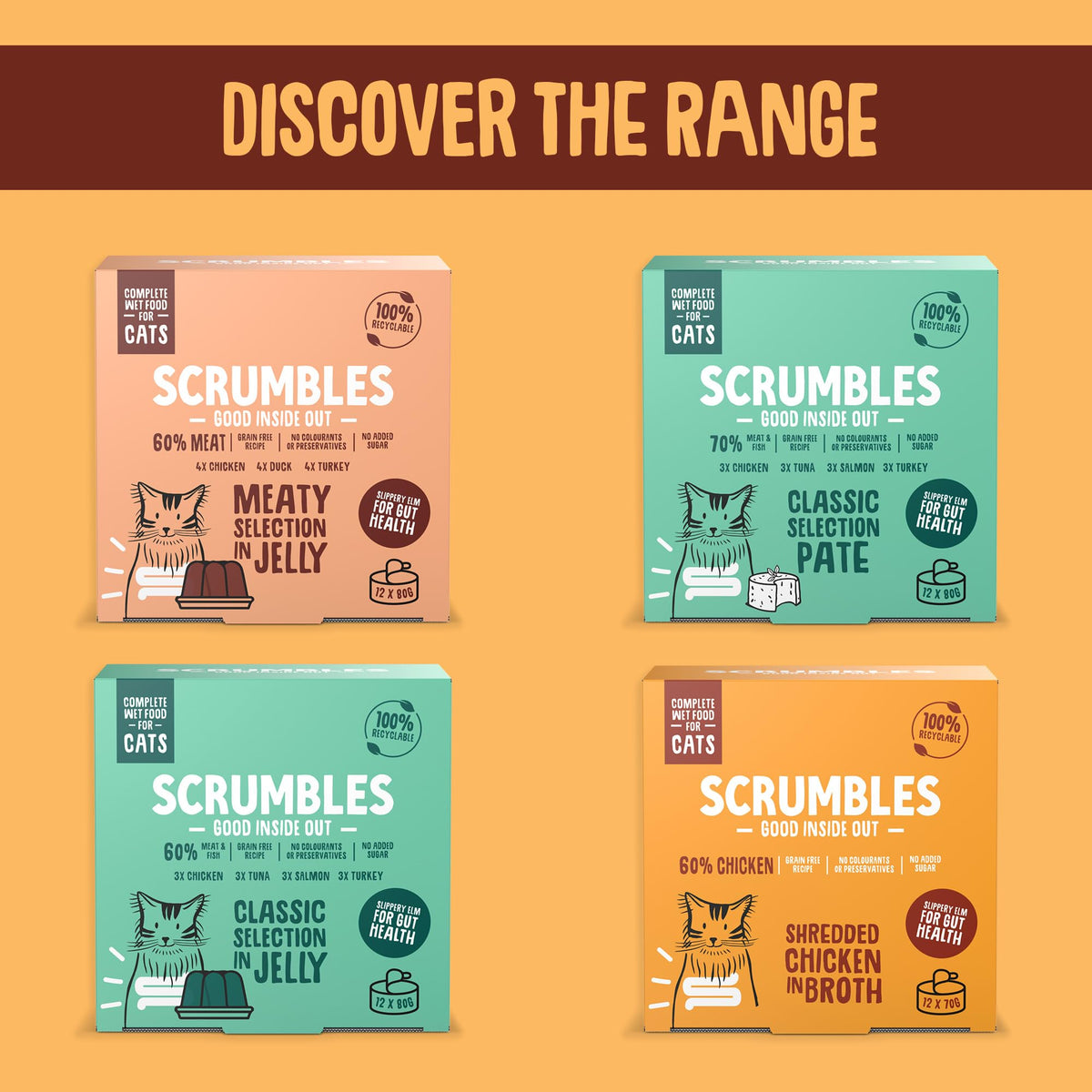 Scrumbles Wet Cat Jelly Meat Selection 6 x 80g - Sayby’s