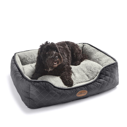 Silentnight Airmax Dog Bed – Medium Dog Pet Bed with Removable and Reversible Cushion, Mesh Sides to Prevent Overheating and Non-Slip Base – Easy Clean Machine Washable – 75 x 58 x 19cm – Medium - Sayby’s