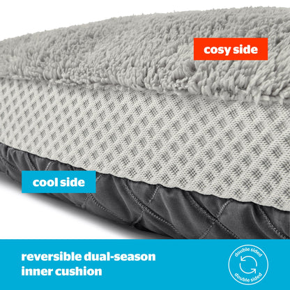 Silentnight Airmax Dog Bed – Medium Dog Pet Bed with Removable and Reversible Cushion, Mesh Sides to Prevent Overheating and Non-Slip Base – Easy Clean Machine Washable – 75 x 58 x 19cm – Medium - Sayby’s