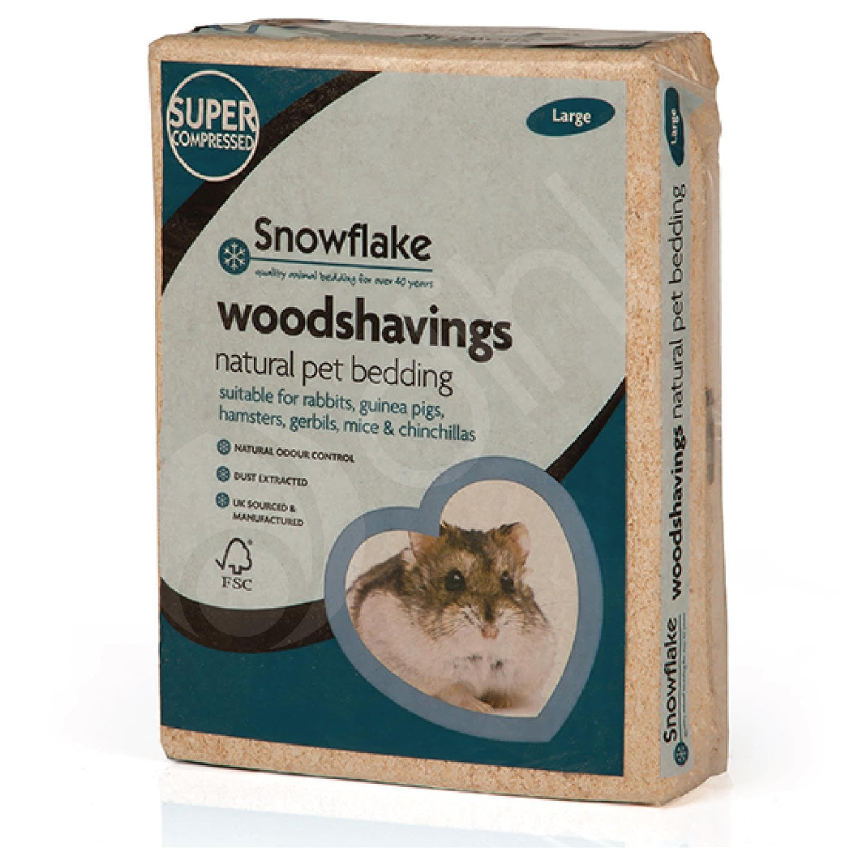 Snowflake Small Animal Wood Shavings Natural Pet Bedding, Dust Extracted Premium Pet Bed Substrate, Odour Control, For Rabbit, Hamster, Gerbil, Guinea Pig, Mouse, FSC Approved - Sayby’s