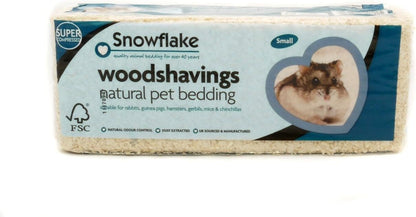 Snowflake Small Animal Wood Shavings Natural Pet Bedding, Dust Extracted Premium Pet Bed Substrate, Odour Control, For Rabbit, Hamster, Gerbil, Guinea Pig, Mouse, FSC Approved - Sayby’s