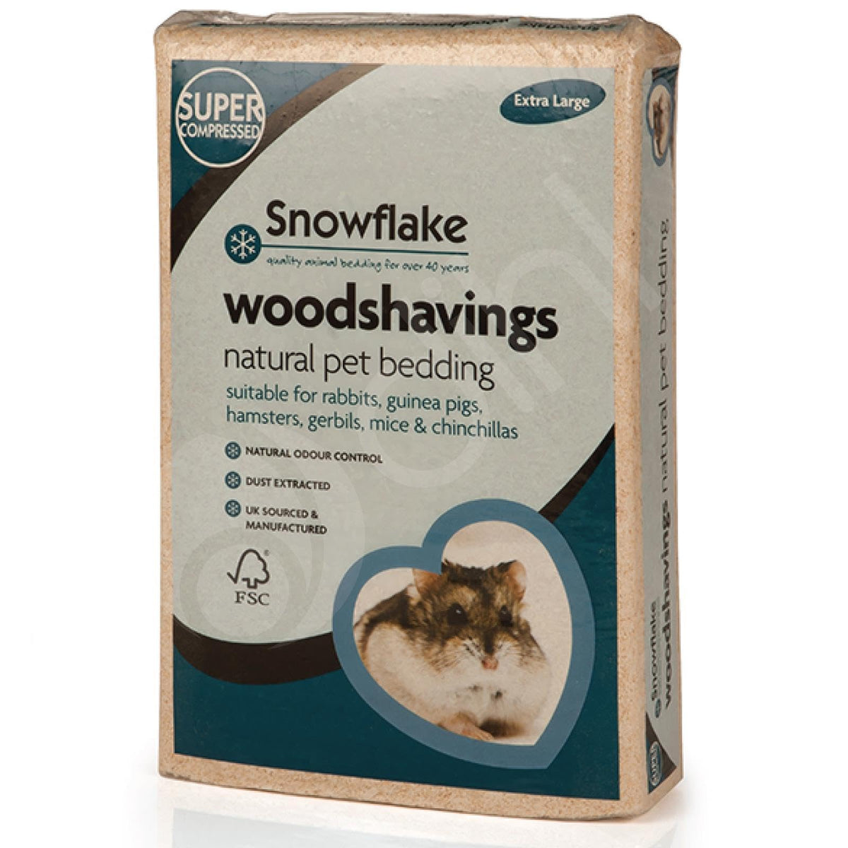 Snowflake Small Animal Wood Shavings Natural Pet Bedding, Dust Extracted Premium Pet Bed Substrate, Odour Control, For Rabbit, Hamster, Gerbil, Guinea Pig, Mouse, FSC Approved - Sayby’s