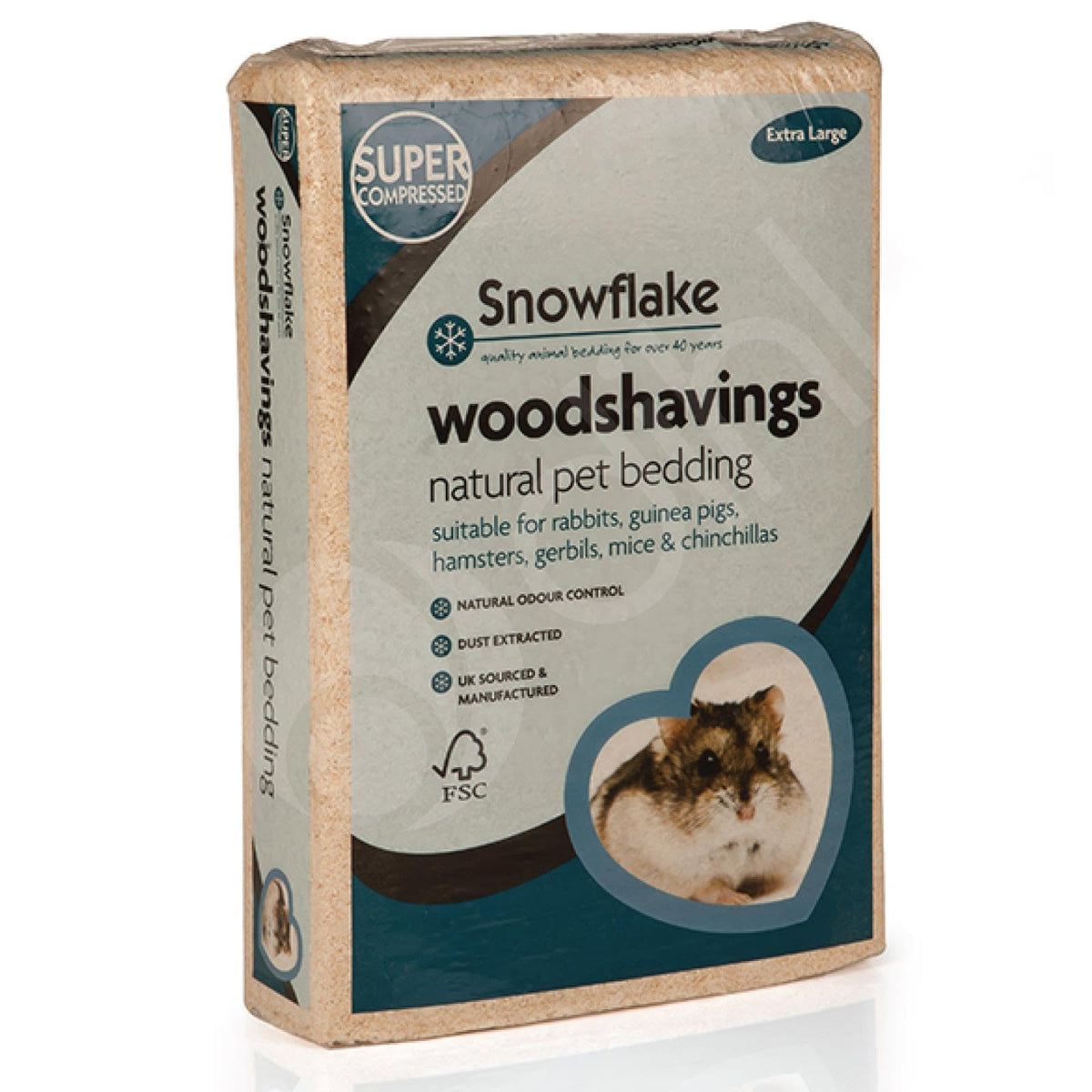 Snowflake Small Animal Wood Shavings Natural Pet Bedding, Dust Extracted Premium Pet Bed Substrate, Odour Control, For Rabbit, Hamster, Gerbil, Guinea Pig, Mouse, FSC Approved - Sayby’s