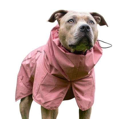 Spark Paws Dog Raincoat, Waterproof Windproof Rain Jacket, For Small Medium Large Extra Large Dogs, Reflective Breathable Full-body Coverage Dry Suit - Sea Pink, 2XL - Sayby’s