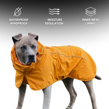 Spark Paws Dog Raincoat, Waterproof Windproof Rain Jacket, For Small Medium Large Extra Large Dogs, Reflective Breathable Full-body Coverage Dry Suit - Sea Pink, 2XL - Sayby’s