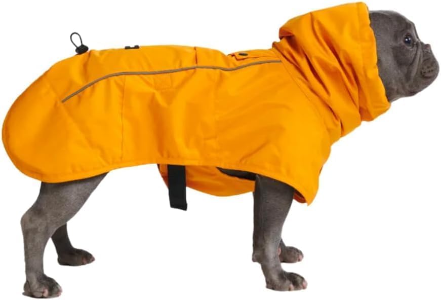 Spark Paws Dog Raincoat, Waterproof Windproof Rain Jacket, For Small Medium Large Extra Large Dogs, Reflective Breathable Full-body Coverage Dry Suit - Sea Pink, 2XL - Sayby’s