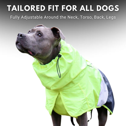 Spark Paws Dog Raincoat, Waterproof Windproof Rain Jacket, For Small Medium Large Extra Large Dogs, Reflective Breathable Full-body Coverage Dry Suit - Sea Pink, 2XL - Sayby’s