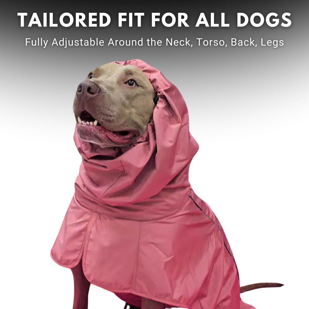 Spark Paws Dog Raincoat, Waterproof Windproof Rain Jacket, For Small Medium Large Extra Large Dogs, Reflective Breathable Full-body Coverage Dry Suit - Sea Pink, 2XL - Sayby’s