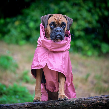 Spark Paws Dog Raincoat, Waterproof Windproof Rain Jacket, For Small Medium Large Extra Large Dogs, Reflective Breathable Full-body Coverage Dry Suit - Sea Pink, 2XL - Sayby’s