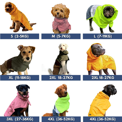 Spark Paws Dog Raincoat, Waterproof Windproof Rain Jacket, For Small Medium Large Extra Large Dogs, Reflective Breathable Full-body Coverage Dry Suit - Sea Pink, 2XL - Sayby’s
