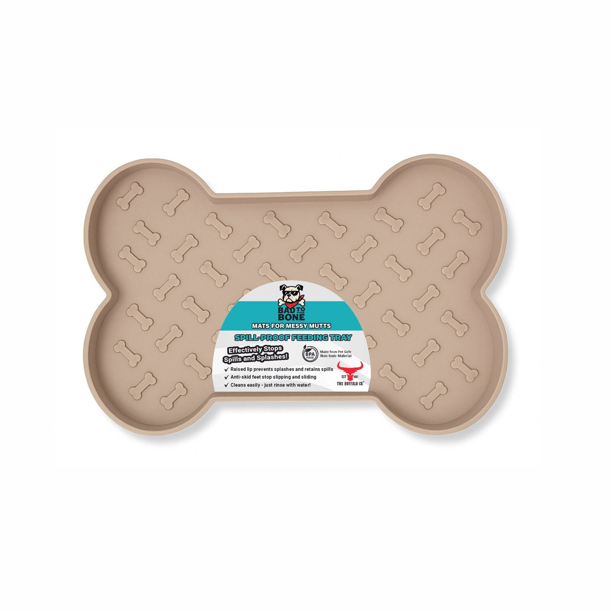 Spill-Proof Dog Feeding Mat - Tan - Sayby’s