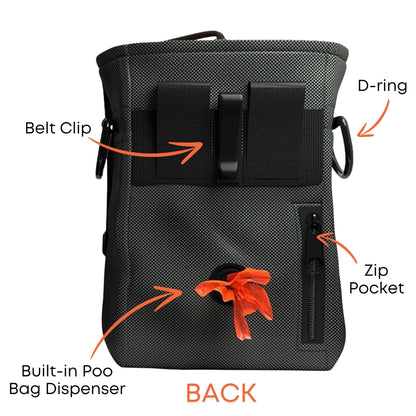 Sweetie Premium Dog Treat Pouch Bag for Walking & Training, with Poop Bag Holder, Collapsible Bowl & Free Clicker - Perfect Puppy Kit - Sayby’s