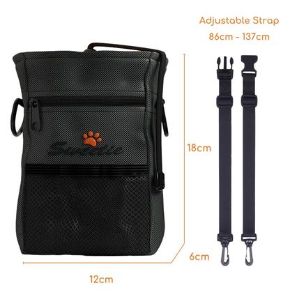 Sweetie Premium Dog Treat Pouch Bag for Walking & Training, with Poop Bag Holder, Collapsible Bowl & Free Clicker - Perfect Puppy Kit - Sayby’s