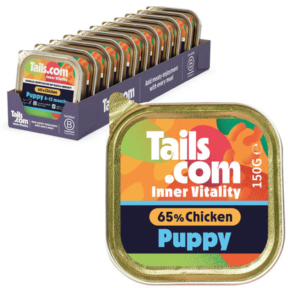 Tails.com Inner Vitality • Wet Dog Food 11 x 150g • Sensitive Chicken & Cod • Adult 1-7 years • Grain Free Recipe • Made with natural ingredients • Contains Omega 3 to Support Skin and Coat - Sayby’s