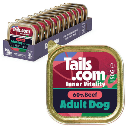 Tails.com Inner Vitality • Wet Dog Food 11 x 150g • Sensitive Chicken & Cod • Adult 1-7 years • Grain Free Recipe • Made with natural ingredients • Contains Omega 3 to Support Skin and Coat - Sayby’s