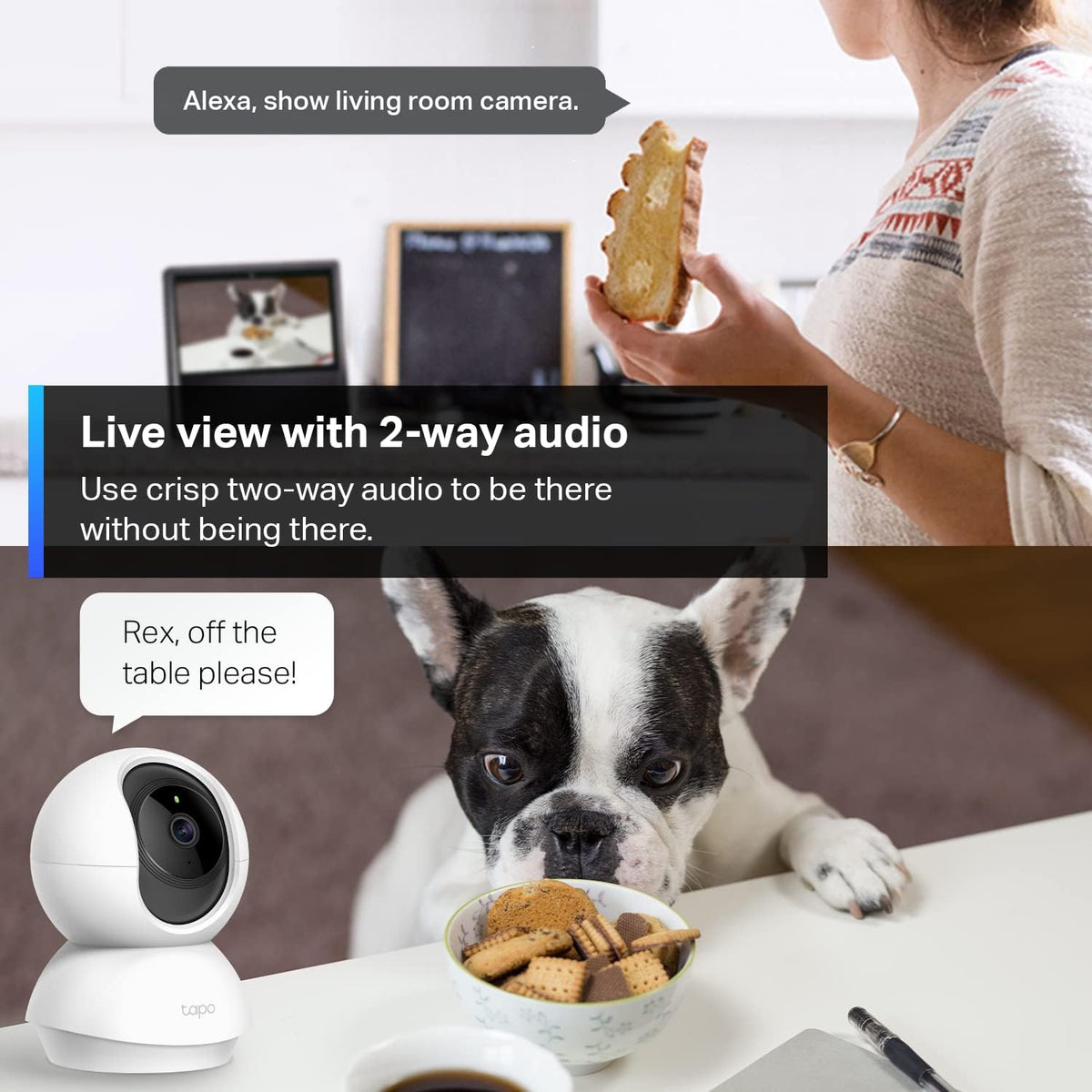 Tapo C210 2K 3MP Pan/Tilt Indoor Camera House Security Camera, WiFi Camera, No Monthly Fee, AI Detection, Dog Puppy Camera, Baby Camera Monitor, 360° View, Night Vision, Works with Alexa & Google - Sayby’s