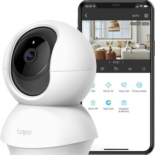Tapo C210 2K 3MP Pan/Tilt Indoor Camera House Security Camera, WiFi Camera, No Monthly Fee, AI Detection, Dog Puppy Camera, Baby Camera Monitor, 360° View, Night Vision, Works with Alexa & Google - Sayby’s