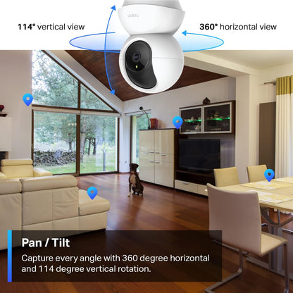 Tapo C210 2K 3MP Pan/Tilt Indoor Camera House Security Camera, WiFi Camera, No Monthly Fee, AI Detection, Dog Puppy Camera, Baby Camera Monitor, 360° View, Night Vision, Works with Alexa & Google - Sayby’s