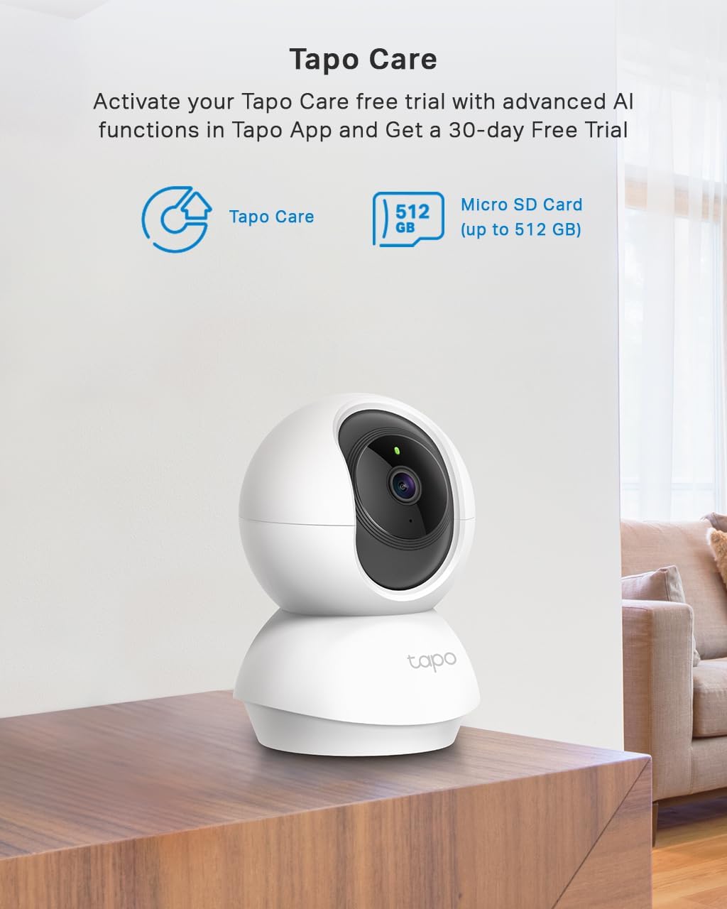 Tapo C210 2K 3MP Pan/Tilt Indoor Camera House Security Camera, WiFi Camera, No Monthly Fee, AI Detection, Dog Puppy Camera, Baby Camera Monitor, 360° View, Night Vision, Works with Alexa & Google - Sayby’s