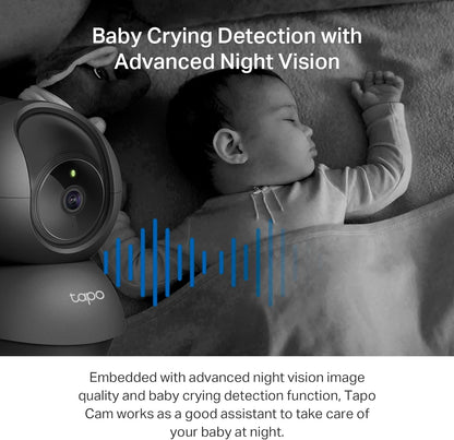 Tapo C211 2K 3MP Pan/Tilt Indoor Camera House Security Camera, WiFi Camera, No Monthly Fee, AI Detection, Dog Camera, Baby Camera Monitor, CCTV, 360° View, Night Vision, Works with Alexa & Google - Sayby’s