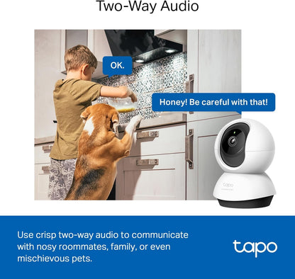 Tapo C211 2K 3MP Pan/Tilt Indoor Camera House Security Camera, WiFi Camera, No Monthly Fee, AI Detection, Dog Camera, Baby Camera Monitor, CCTV, 360° View, Night Vision, Works with Alexa & Google - Sayby’s