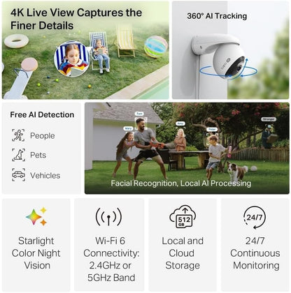 Tapo C211 2K 3MP Pan/Tilt Indoor Camera House Security Camera, WiFi Camera, No Monthly Fee, AI Detection, Dog Camera, Baby Camera Monitor, CCTV, 360° View, Night Vision, Works with Alexa & Google - Sayby’s