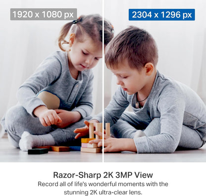 Tapo C211 2K 3MP Pan/Tilt Indoor Camera House Security Camera, WiFi Camera, No Monthly Fee, AI Detection, Dog Camera, Baby Camera Monitor, CCTV, 360° View, Night Vision, Works with Alexa & Google - Sayby’s