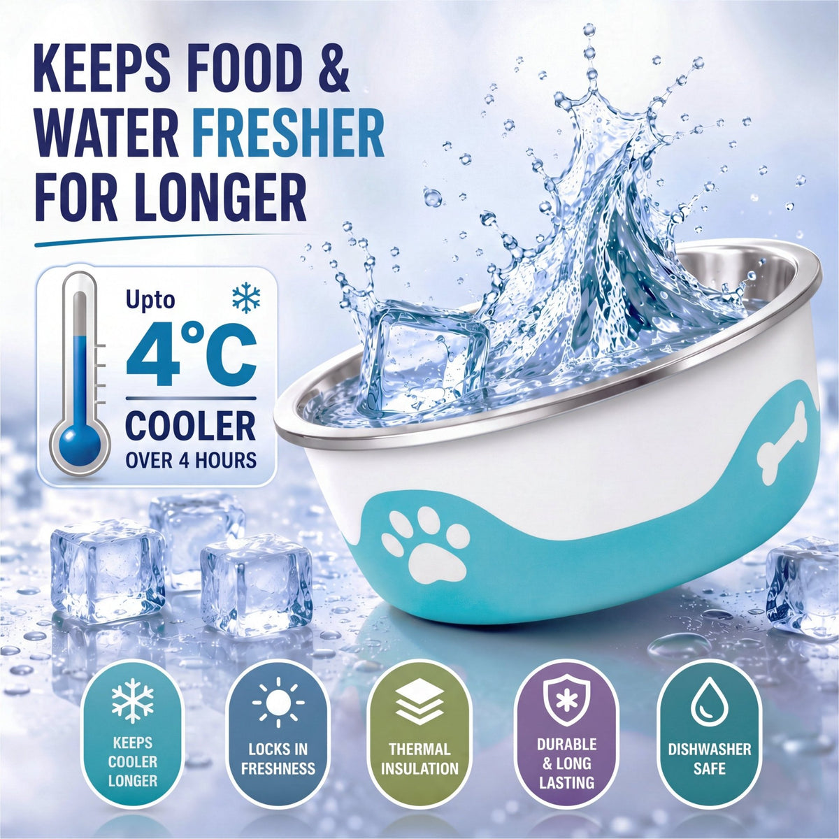 ThermaCool Dog Bowl - Azure Blue - Sayby’s