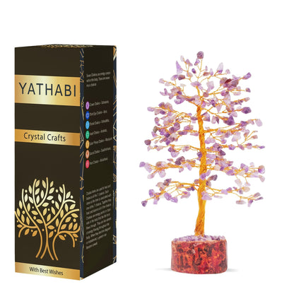 Tree of Life Gemstone Bonsai - Artificial Home and Office Decor, Spiritual Gift With Chakra Stones, Love Stone, Positive Energy - Crystal Rose Quartz - Sayby’s
