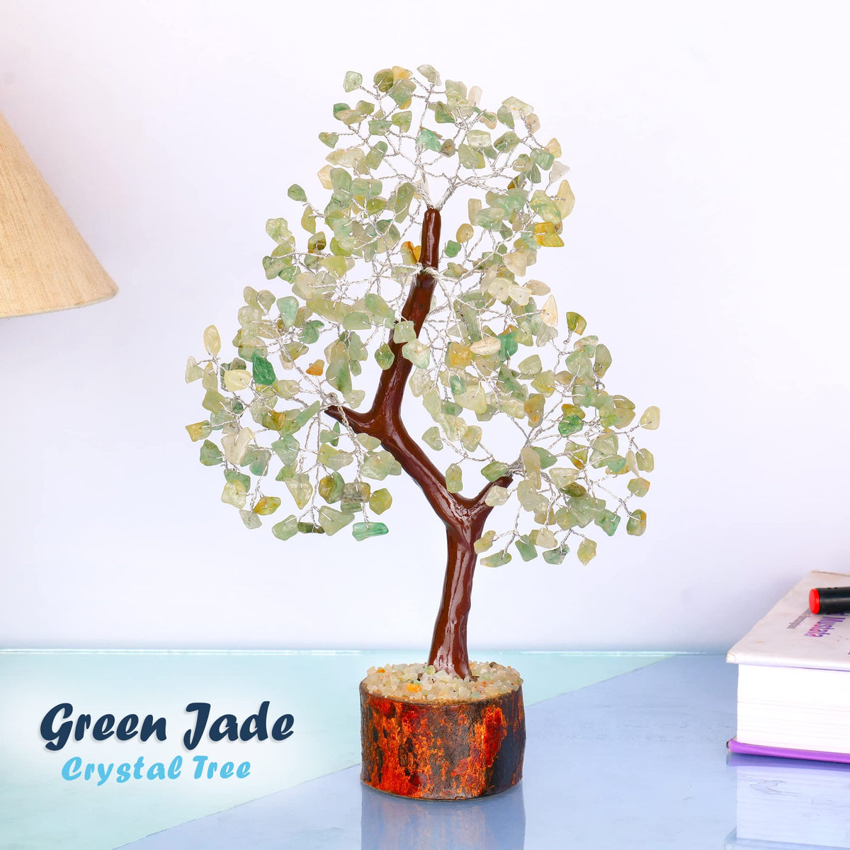Tree of Life Gemstone Bonsai - Artificial Home and Office Decor, Spiritual Gift With Chakra Stones, Love Stone, Positive Energy - Crystal Rose Quartz - Sayby’s