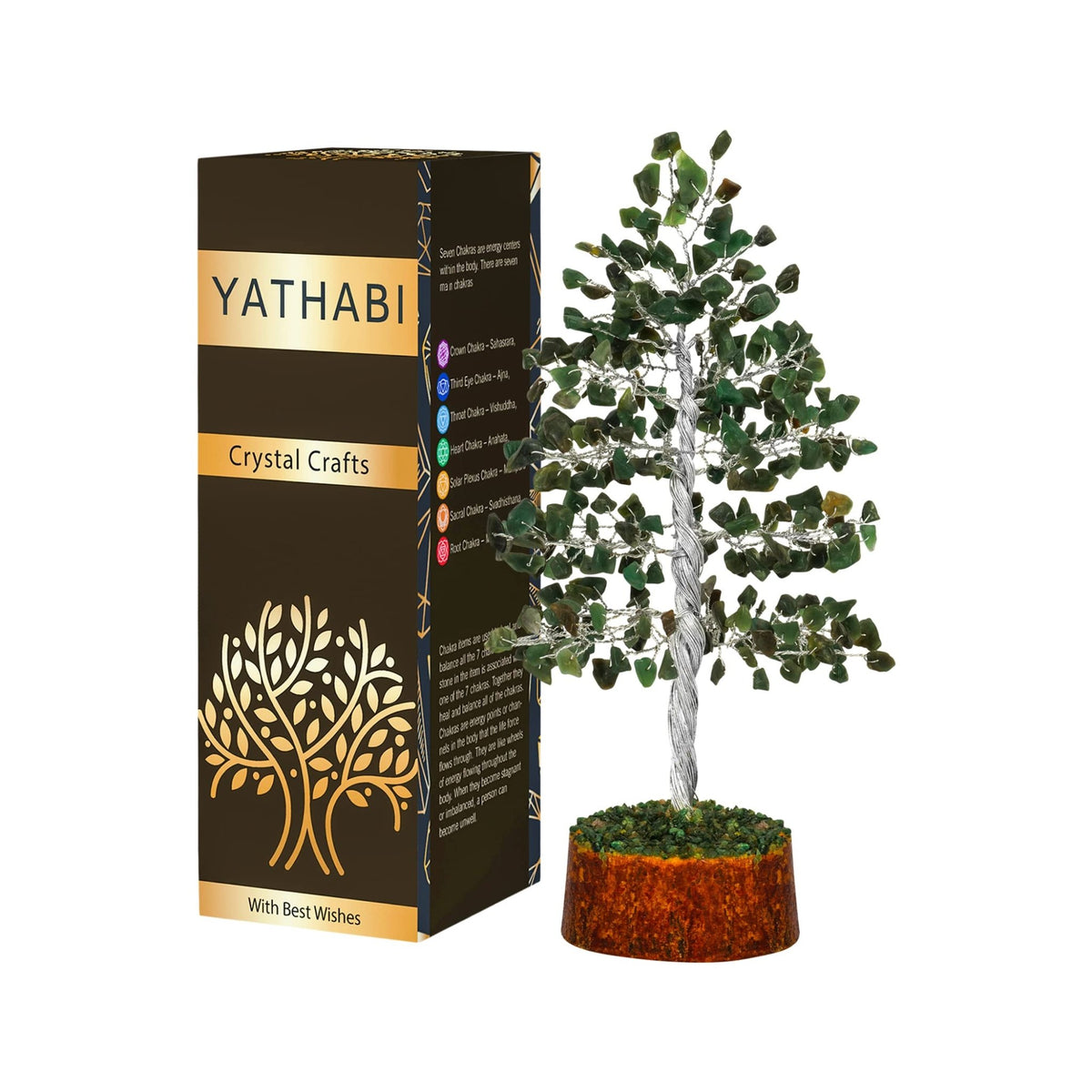 Tree of Life Gemstone Bonsai - Artificial Home and Office Decor, Spiritual Gift With Chakra Stones, Love Stone, Positive Energy - Crystal Rose Quartz - Sayby’s