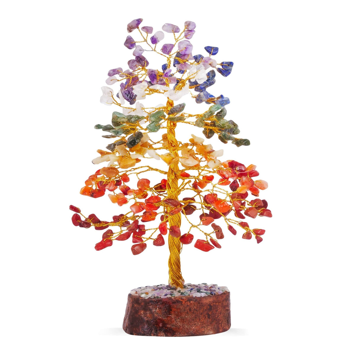 Tree of Life Gemstone Bonsai - Artificial Home and Office Decor, Spiritual Gift With Chakra Stones, Love Stone, Positive Energy - Crystal Rose Quartz - Sayby’s