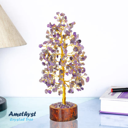 Tree of Life Gemstone Bonsai - Artificial Home and Office Decor, Spiritual Gift With Chakra Stones, Love Stone, Positive Energy - Crystal Rose Quartz - Sayby’s