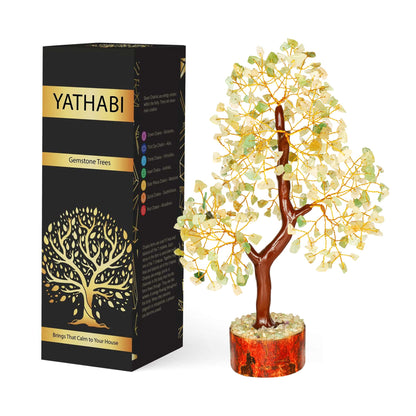 Tree of Life Gemstone Bonsai - Artificial Home and Office Decor, Spiritual Gift With Chakra Stones, Love Stone, Positive Energy - Crystal Rose Quartz - Sayby’s