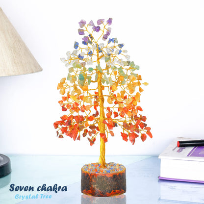 Tree of Life Gemstone Bonsai - Artificial Home and Office Decor, Spiritual Gift With Chakra Stones, Love Stone, Positive Energy - Crystal Rose Quartz - Sayby’s