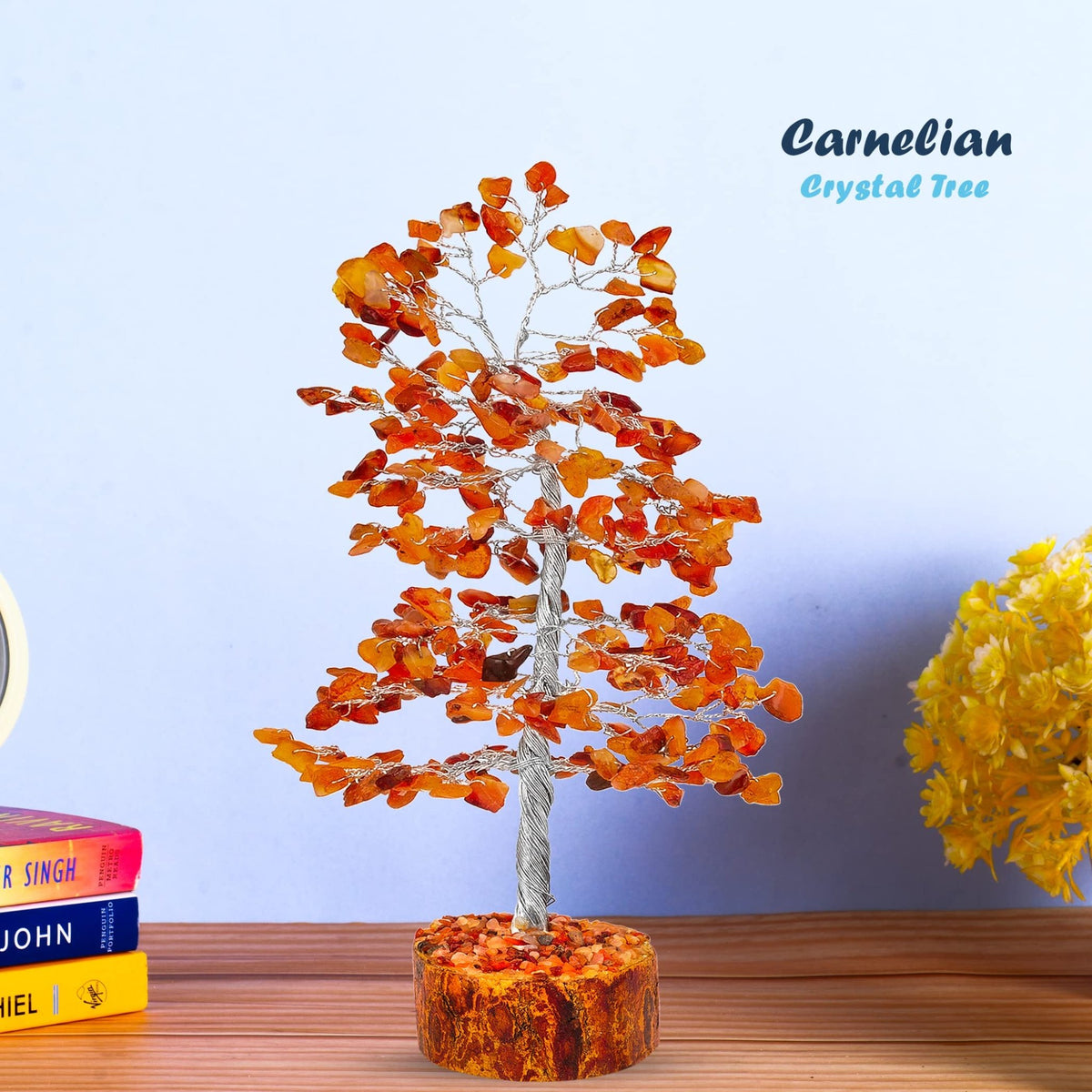 Tree of Life Gemstone Bonsai - Artificial Home and Office Decor, Spiritual Gift With Chakra Stones, Love Stone, Positive Energy - Crystal Rose Quartz - Sayby’s