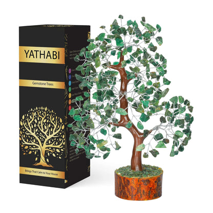 Tree of Life Gemstone Bonsai - Artificial Home and Office Decor, Spiritual Gift With Chakra Stones, Love Stone, Positive Energy - Crystal Rose Quartz - Sayby’s