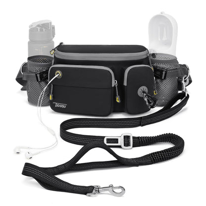 TUDEQU 4-IN-1 Hands Free Dog Leash Waist Belt with Dog Walking Fanny Pack,Seat Belt, Waist Leash for Large Dogs,Hiking - Sayby’s