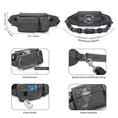 TUDEQU 4-IN-1 Hands Free Dog Leash Waist Belt with Dog Walking Fanny Pack,Seat Belt, Waist Leash for Large Dogs,Hiking - Sayby’s