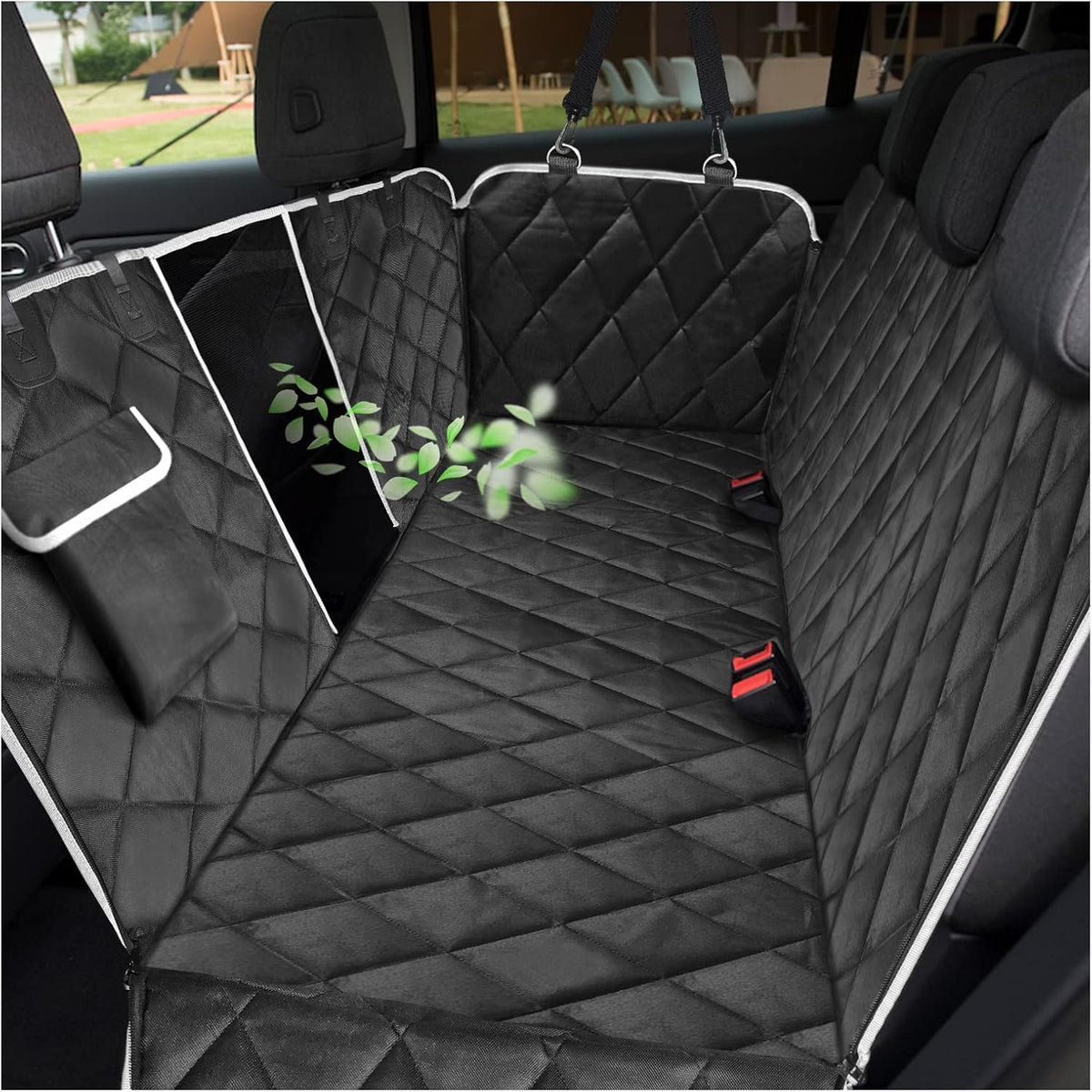 VSPETCC Dog Car Seat Cover,100% Waterproof with Mesh Window And Storage Pocket,Durable Scratchproof Nonslip Dog Hammock with Universal Size Fits for Cars/Trucks/SUV - Sayby’s