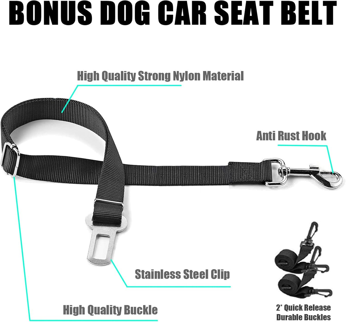 VSPETCC Dog Car Seat Cover,100% Waterproof with Mesh Window And Storage Pocket,Durable Scratchproof Nonslip Dog Hammock with Universal Size Fits for Cars/Trucks/SUV - Sayby’s