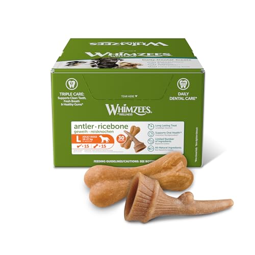 WHIMZEES By Wellness Rice Bone, Dog Dental Sticks, 9 Pieces, Size M/L, Dog Chews for Medium to Large Breeds, Natural, Gluten-Free, Rawhide-Free, Vegetarian - Sayby’s