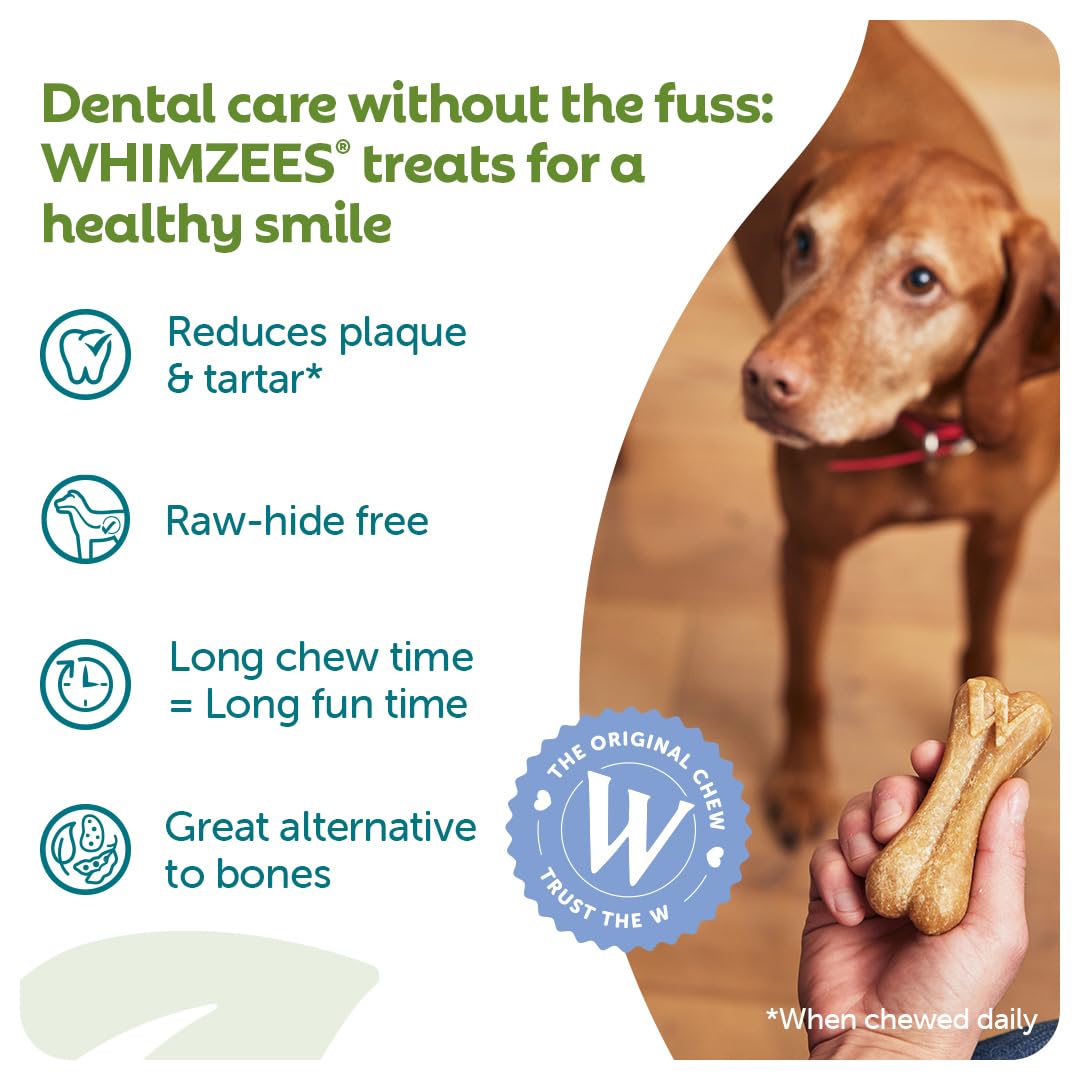 WHIMZEES By Wellness Rice Bone, Dog Dental Sticks, 9 Pieces, Size M/L, Dog Chews for Medium to Large Breeds, Natural, Gluten-Free, Rawhide-Free, Vegetarian - Sayby’s