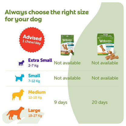 WHIMZEES By Wellness Rice Bone, Dog Dental Sticks, 9 Pieces, Size M/L, Dog Chews for Medium to Large Breeds, Natural, Gluten-Free, Rawhide-Free, Vegetarian - Sayby’s