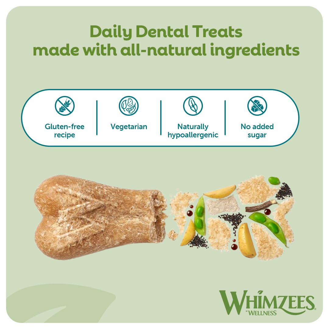 WHIMZEES By Wellness Rice Bone, Dog Dental Sticks, 9 Pieces, Size M/L, Dog Chews for Medium to Large Breeds, Natural, Gluten-Free, Rawhide-Free, Vegetarian - Sayby’s