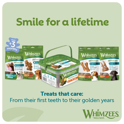 WHIMZEES By Wellness Rice Bone, Dog Dental Sticks, 9 Pieces, Size M/L, Dog Chews for Medium to Large Breeds, Natural, Gluten-Free, Rawhide-Free, Vegetarian - Sayby’s