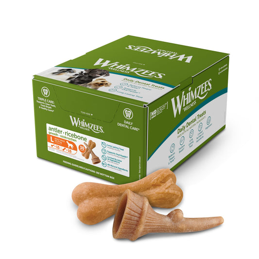 WHIMZEES By Wellness Rice Bone, Dog Dental Sticks, 9 Pieces, Size M/L, Dog Chews for Medium to Large Breeds, Natural, Gluten-Free, Rawhide-Free, Vegetarian - Sayby’s