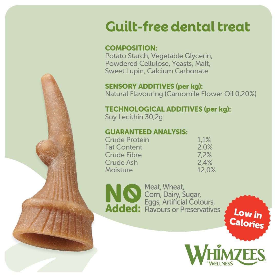 WHIMZEES By Wellness Rice Bone, Dog Dental Sticks, 9 Pieces, Size M/L, Dog Chews for Medium to Large Breeds, Natural, Gluten-Free, Rawhide-Free, Vegetarian - Sayby’s
