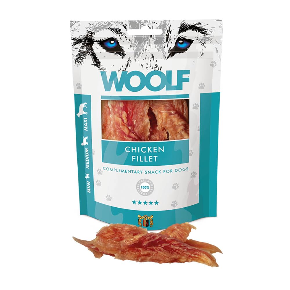 WOOLF Soft Duck Fillet Dog Treats - Complementary Snacks for Dogs. All-Natural Ingredients, High Meat Content, Nutritional, Free from Artificial Additives. Suitable for Dogs (100g) - Sayby’s