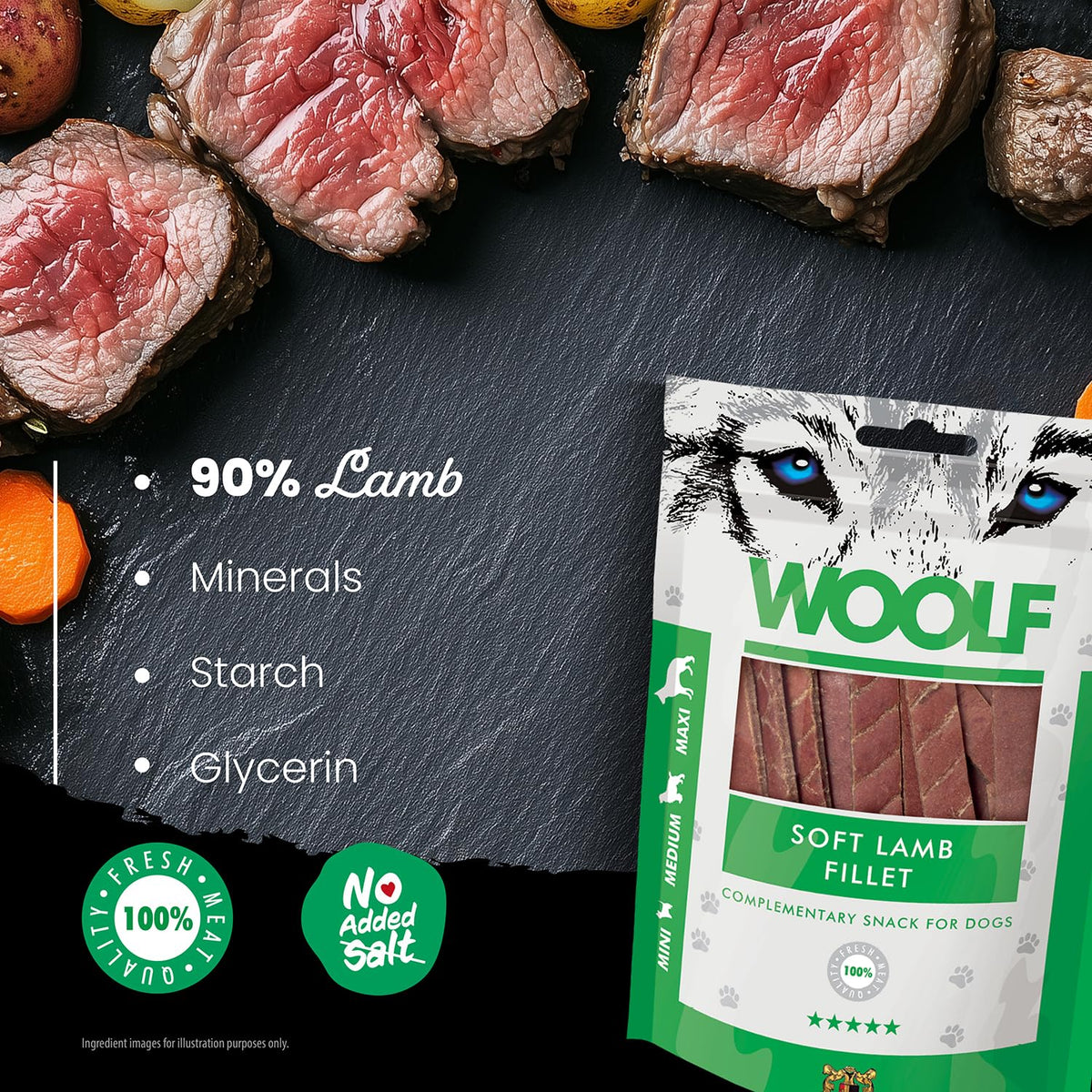 WOOLF Soft Duck Fillet Dog Treats - Complementary Snacks for Dogs. All-Natural Ingredients, High Meat Content, Nutritional, Free from Artificial Additives. Suitable for Dogs (100g) - Sayby’s